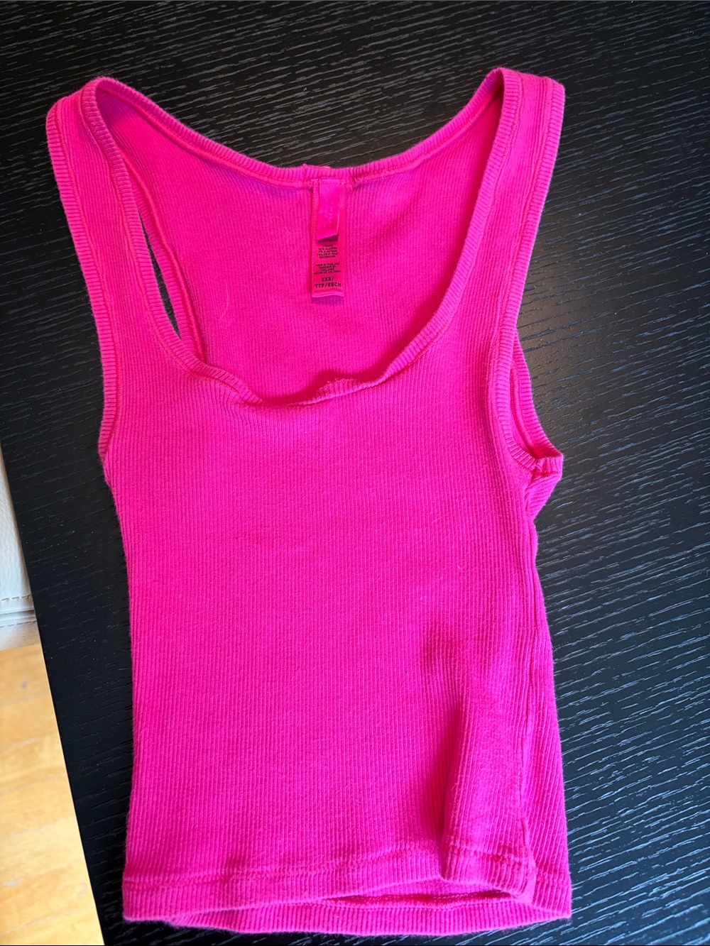 SKIMS Hot Pink Ribbed Tank Top